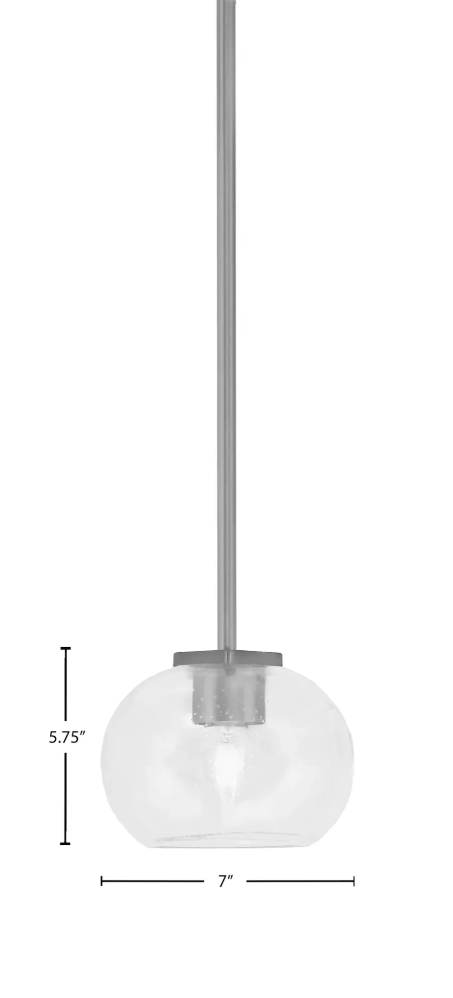 Franklin Stem Hung Mini Pendant with Clear Bubble Glass - Image 2