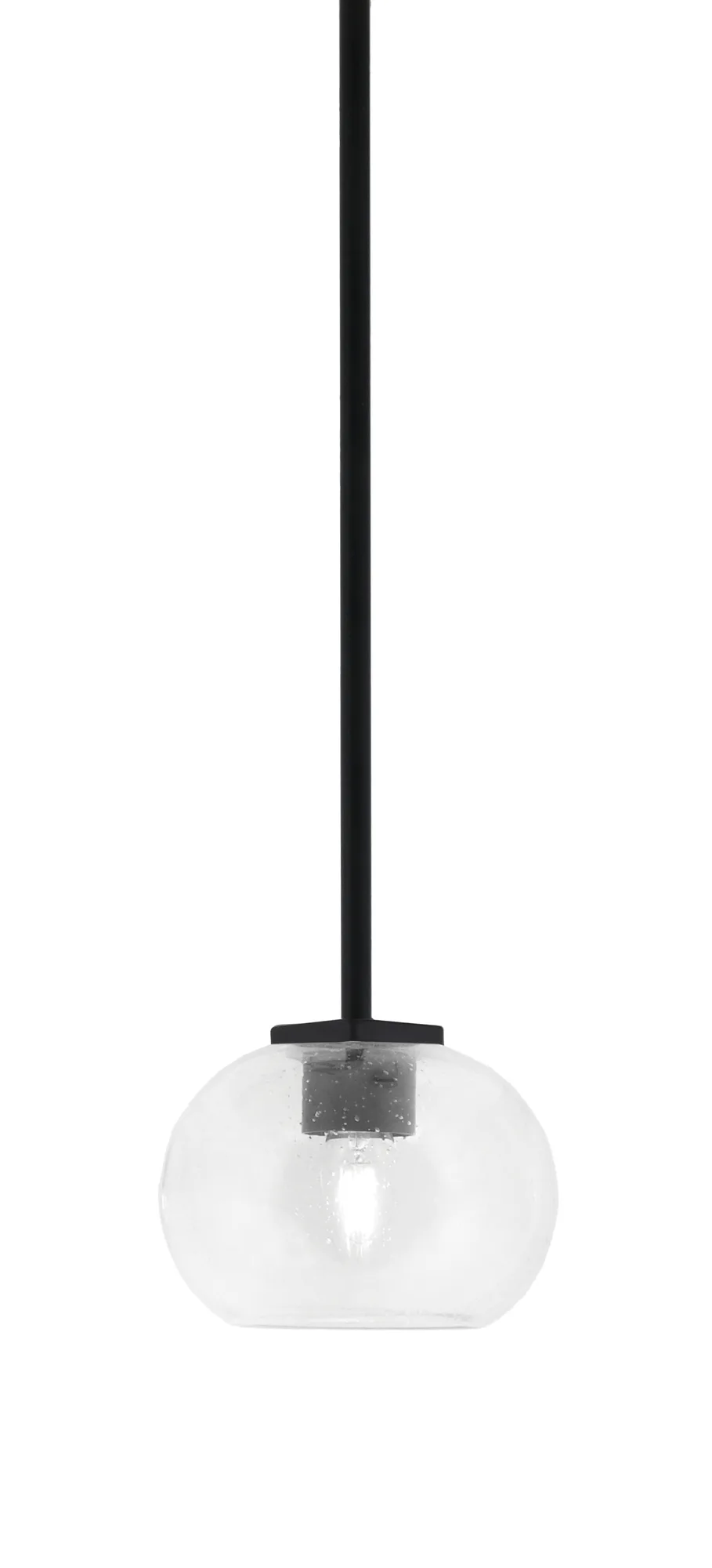 Franklin Stem Hung Mini Pendant with Clear Bubble Glass