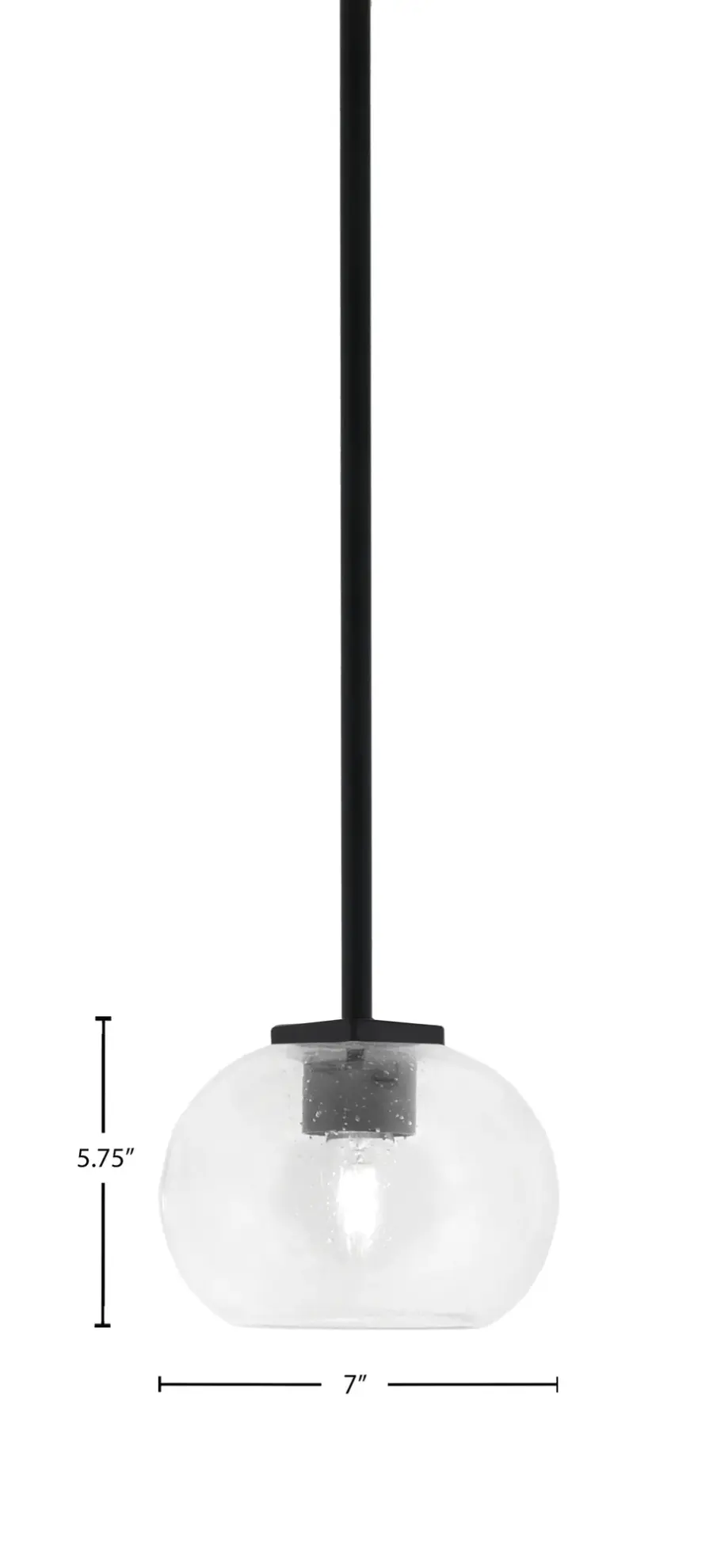 Franklin Stem Hung Mini Pendant with Clear Bubble Glass - Image 2