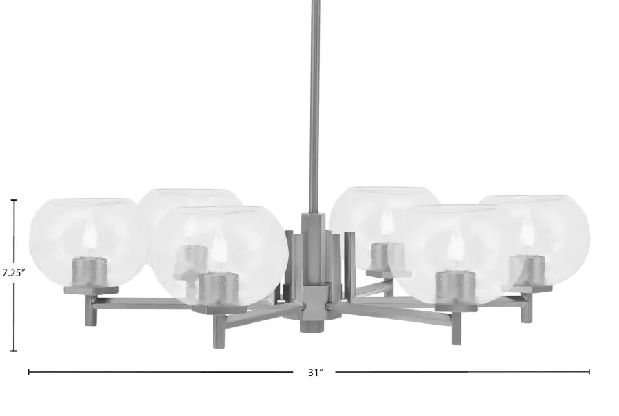 Franklin 6-Light Chandelier with Clear Bubble Glass - Image 2