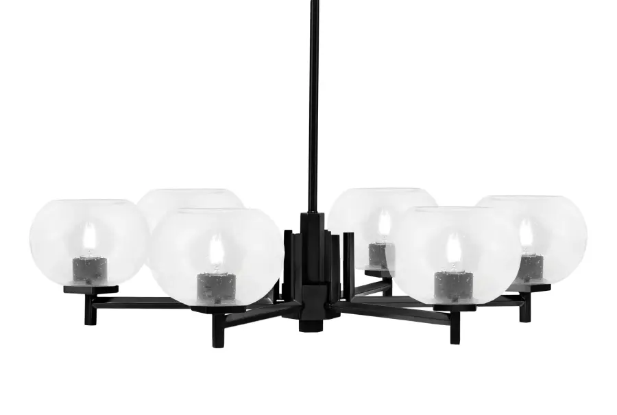 Franklin 6 Light Chandelier with Clear Bubble Glass - Image 1