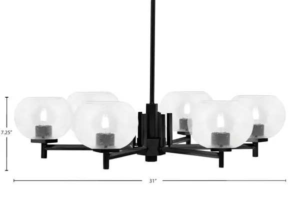 Franklin 6 Light Chandelier with Clear Bubble Glass - Image 2
