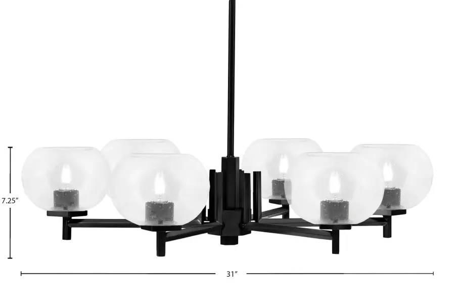Franklin 6 Light Chandelier with Clear Bubble Glass - Image 2