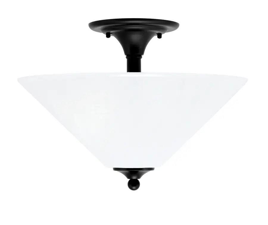 Toltec Lighting Semi-Flush Mount with White Marble Glass - Image 1