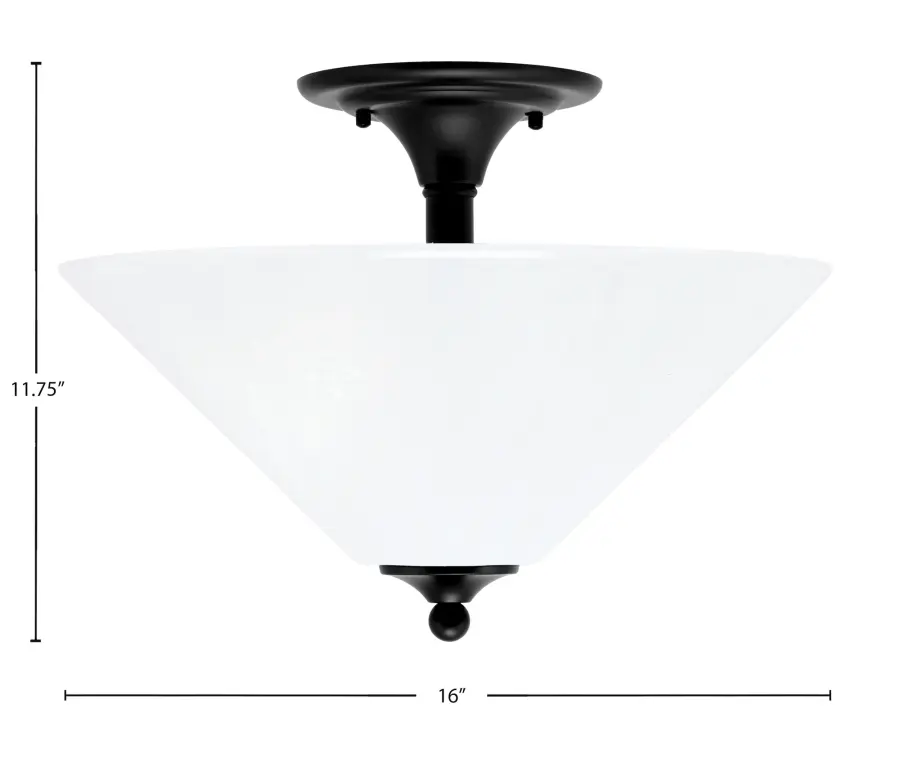 Toltec Lighting Semi-Flush Mount with White Marble Glass - Image 2