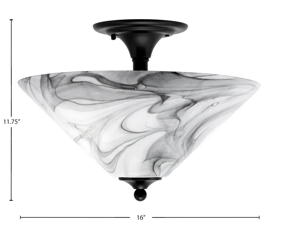 Toltec Lighting Onyx Swirl Glass Semi-Flush Mount - Image 2