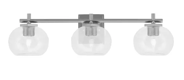 Franklin 3-Light Bath Bar with Clear Bubble Glass - Image 1