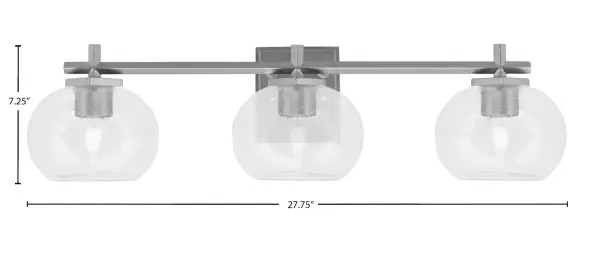 Franklin 3-Light Bath Bar with Clear Bubble Glass - Image 2