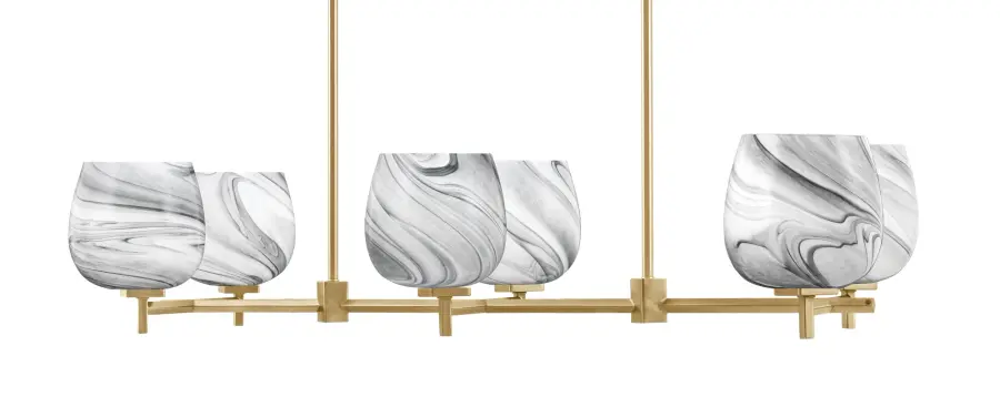 Franklin 6-Light Island Light with Onyx Swirl Glass - Image 1