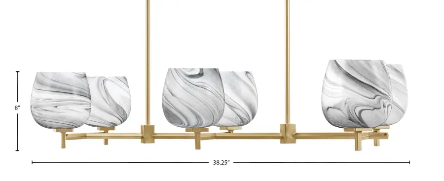 Franklin 6-Light Island Light with Onyx Swirl Glass - Image 2