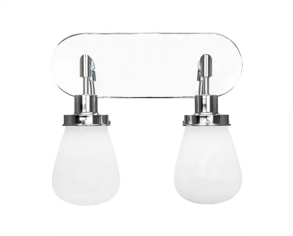 Introducing The Meridian 2 Light Bath Bar, A Stunning Addition To Your Bathroom Décor. Displayed In A Beautiful Chrome Finish, This Elegant Light Fixture Features 5" White Glass Shades That Create A Soft, Inviting Glow. Perfect For Enhancing The Ambiance And Functionality Of Your Space, This Light Bar Combines Style And Practicality Effortlessly.