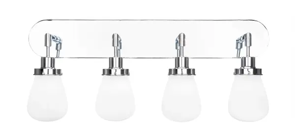 Illuminate Your Space With The Meridian 4 Light Bath Bar, Perfect For Adding A Touch Of Modern Elegance To Any Bathroom. Featuring A Stunning Chrome Finish, This Fixture Exudes Sophistication While The 5" White Glass Shades Provide A Soft, Warm Glow. Enhance Your Decor And Create A Welcoming Ambiance With This Exquisite Lighting Solution.