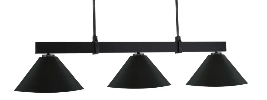 Wellington 3-Light Island Pendant in Matte Black - Image 1