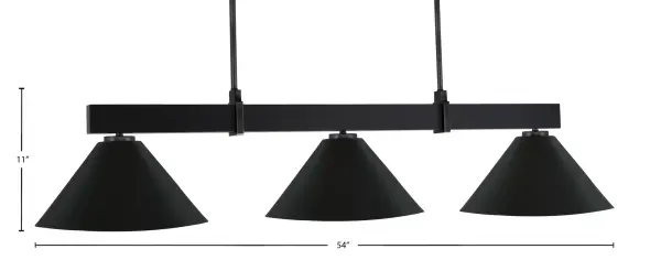 Wellington 3-Light Island Pendant in Matte Black - Image 2