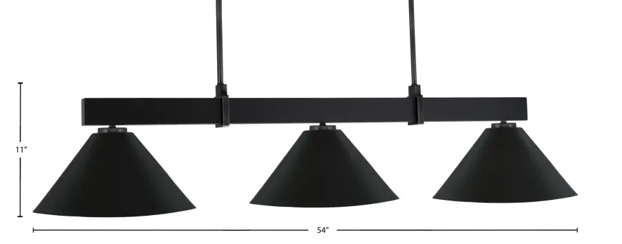 Wellington 3-Light Island Pendant in Matte Black - Image 2