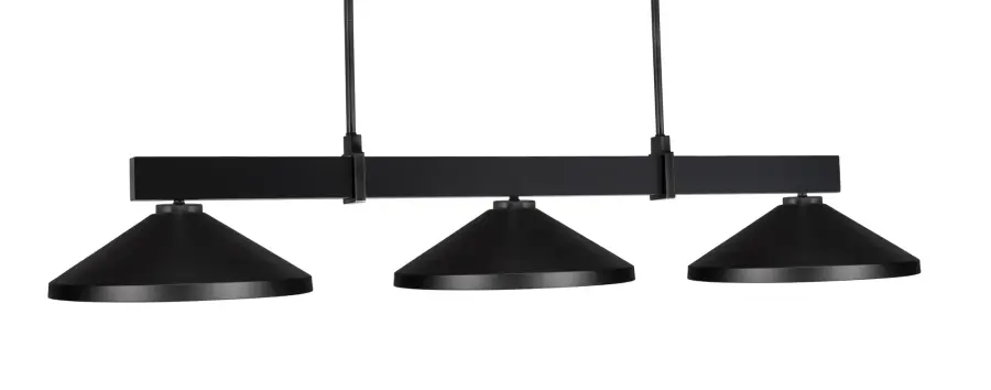 Wellington 3-Light Island Pendant in Matte Black - Image 1