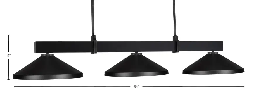 Wellington 3-Light Island Pendant in Matte Black - Image 2