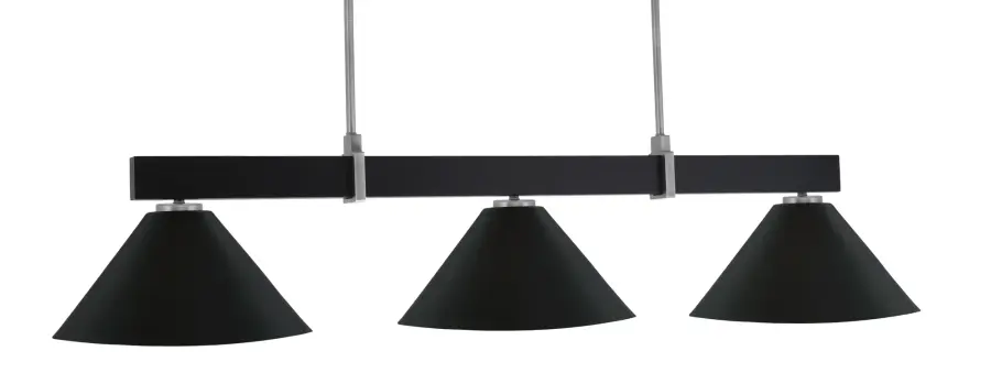 Wellington 3-Light Island Pendant in Matte Black & Graphite - Image 1