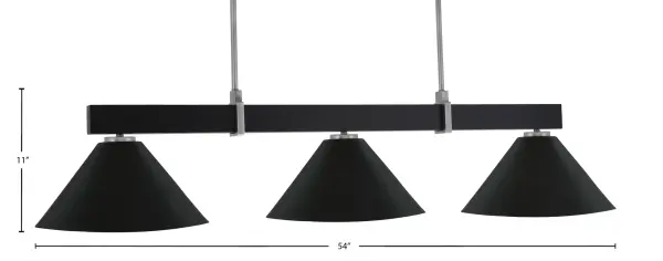 The Wellington 3-Light Bar combines industrial style with modern functionality. Its matte black and graphite finish with cone metal shades creates dramatic task lighting ideal for kitchen islands and dining areas. - alternate view