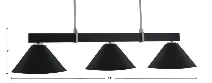 Wellington 3-Light Island Pendant in Matte Black & Graphite - Image 2