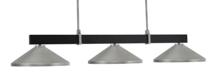 Wellington 3-Light Island Pendant in Matte Black & Graphite - Image 1
