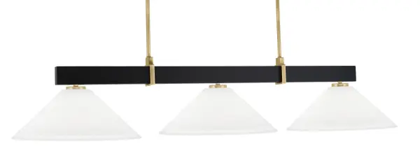 Wellington 3-Light Island Pendant in Matte Black & New Age Brass - Image 1