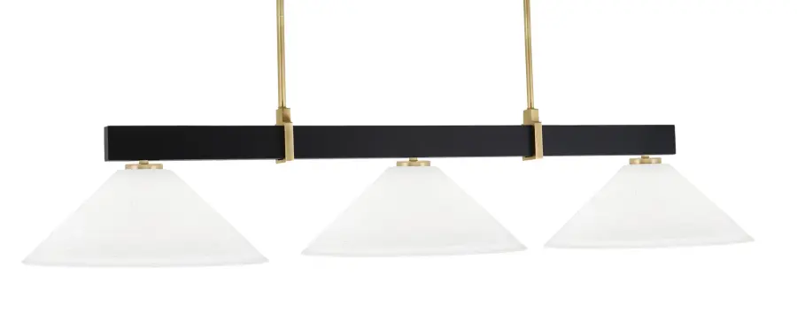 Wellington 3-Light Island Pendant in Matte Black & New Age Brass - Image 1