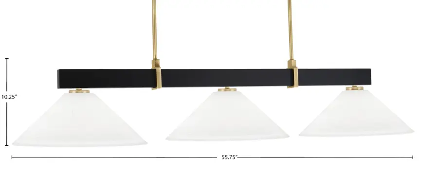 Wellington 3-Light Island Pendant in Matte Black & New Age Brass - Image 2