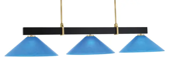 Wellington 3-Light Island Pendant with Blue Italian Glass - Image 1
