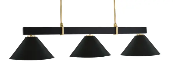 Wellington 3-Light Island Pendant in Matte Black & New Age Brass - Image 1