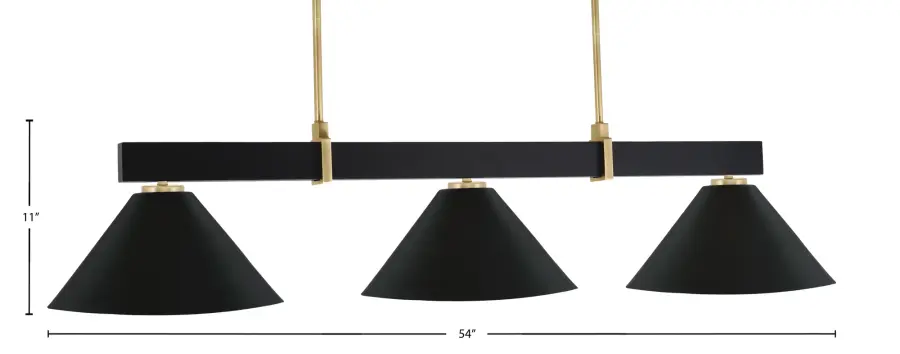 Wellington 3-Light Island Pendant in Matte Black & New Age Brass - Image 2