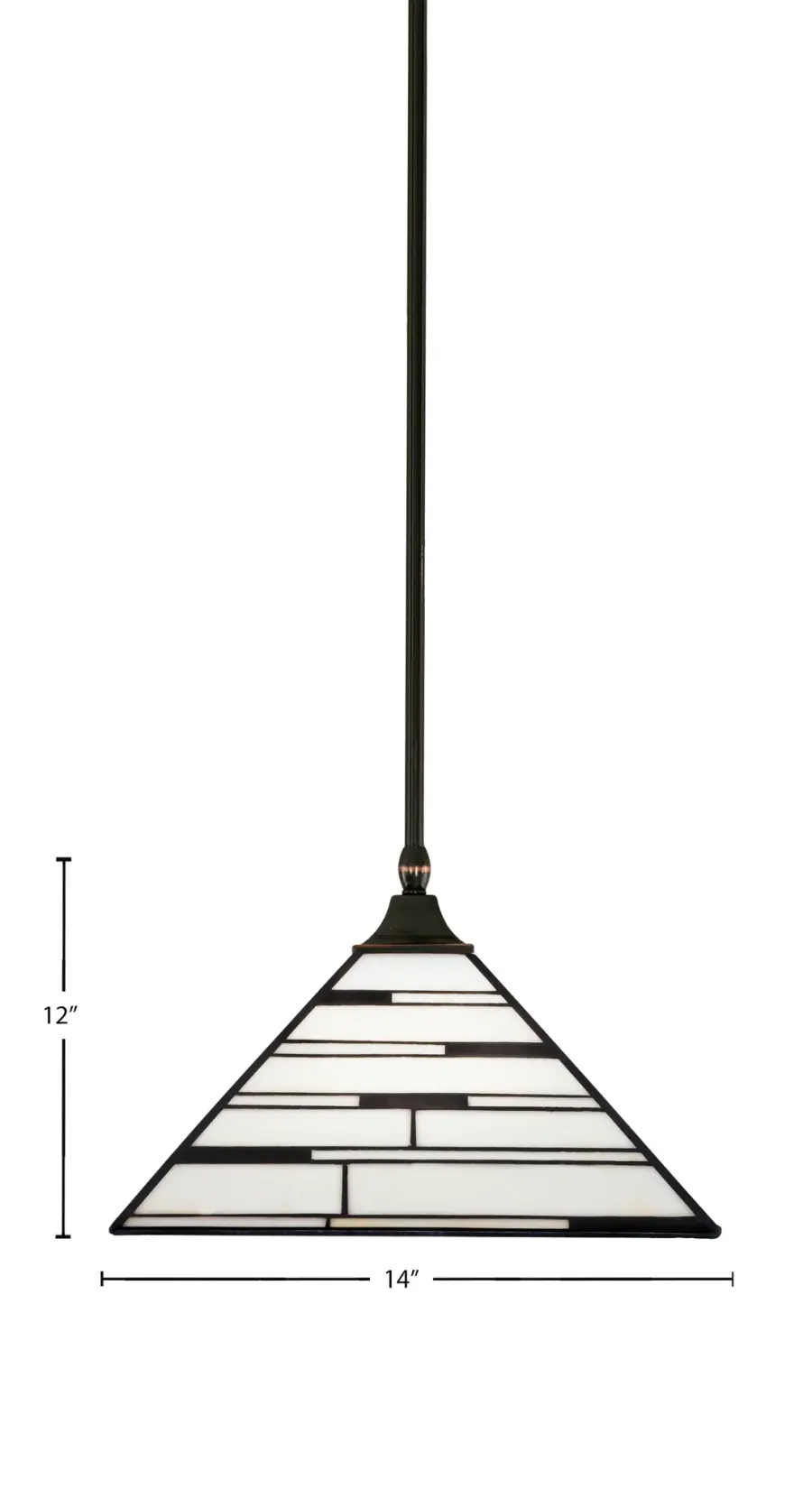 Toltec Lighting Stem Hung Pendant with Pearl Ebony Art Glass - Image 2