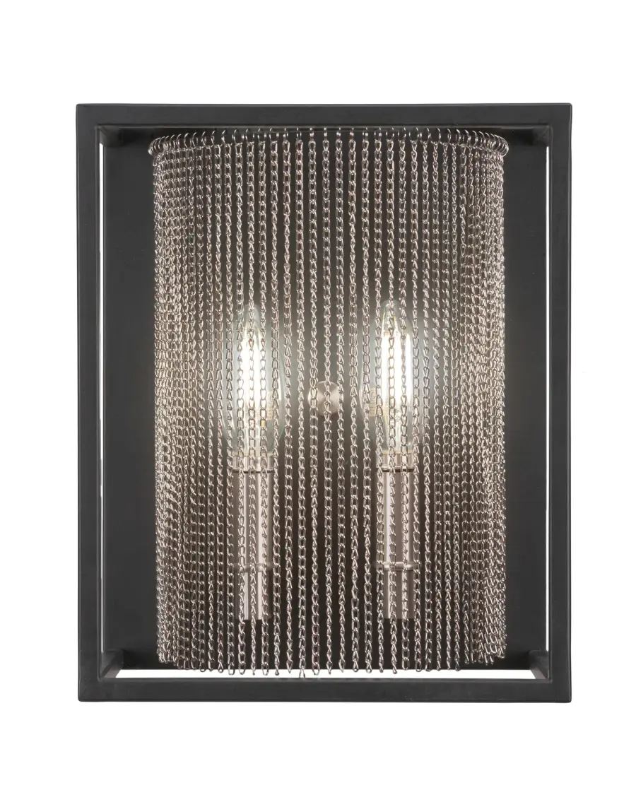 Cadina 2-Light Wall Sconce in Matte Black & Brushed Nickel - Image 1