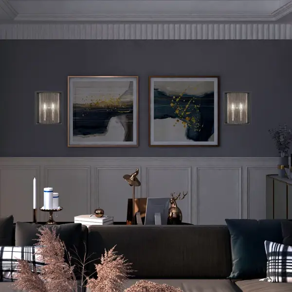 Cadina 2-Light Wall Sconce in Matte Black & Brushed Nickel - Image 3