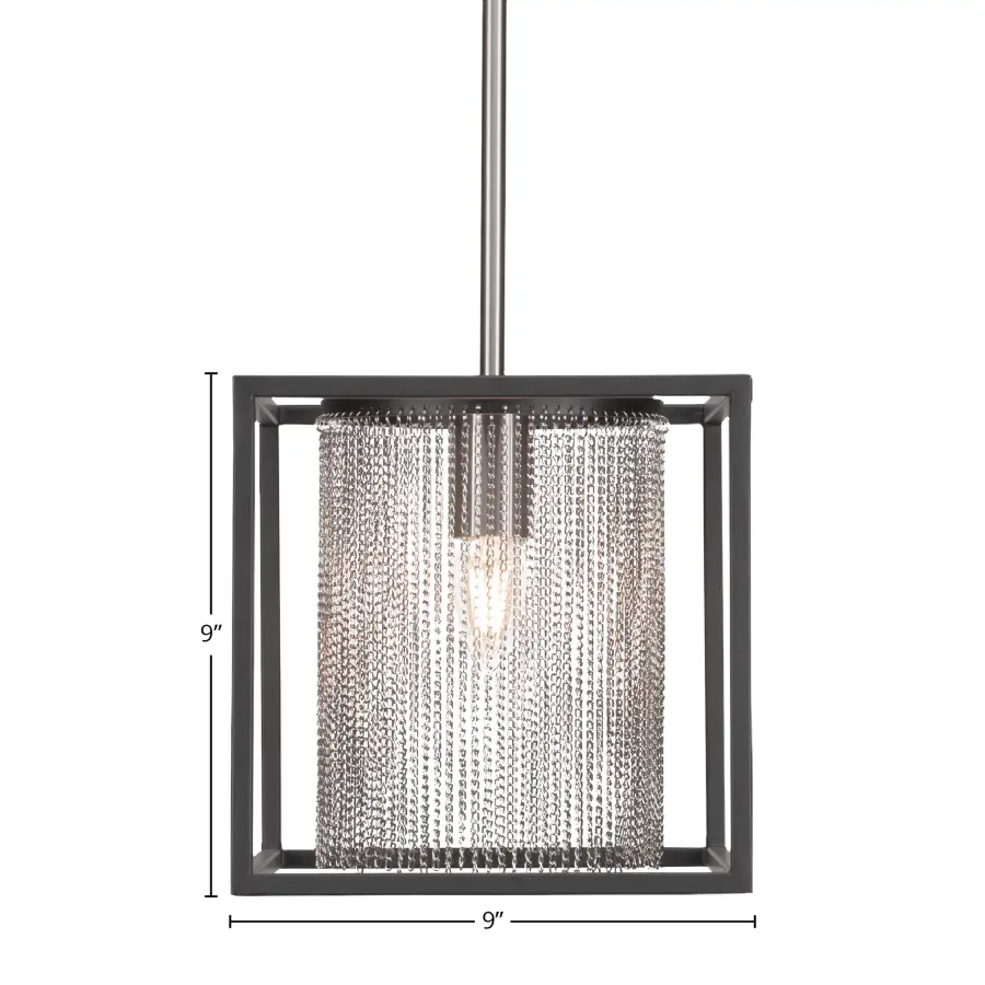 Cadina Stem Hung Mini Pendant in Matte Black & Brushed Nickel - Image 2