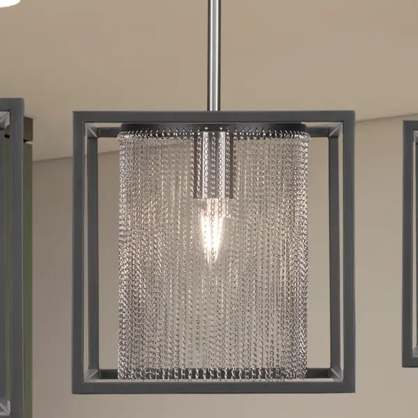 Cadina Stem Hung Mini Pendant in Matte Black & Brushed Nickel - Image 3