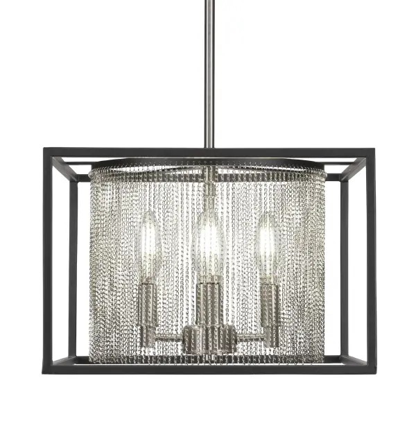 Cadina 4-Light Stem Hung Pendant in Matte Black & Brushed Nickel - Image 1