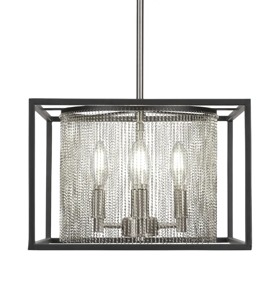 Cadina 4-Light Stem Hung Pendant in Matte Black & Brushed Nickel - Image 1