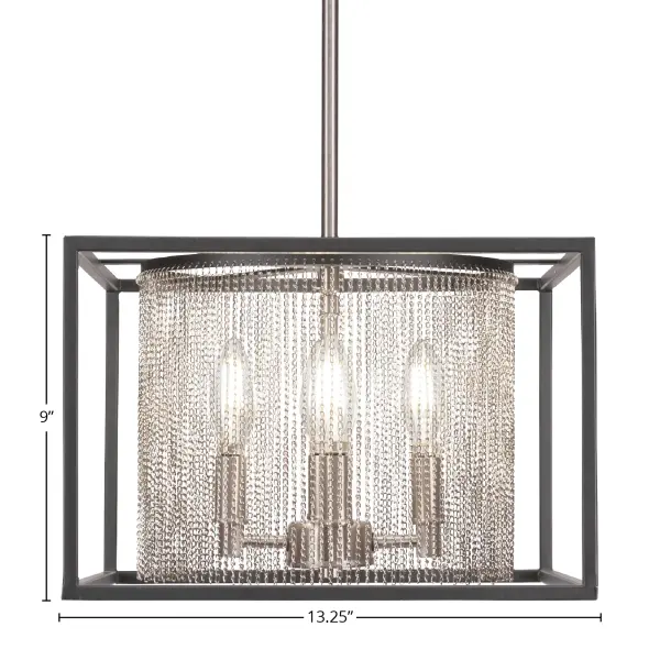 Cadina 4-Light Stem Hung Pendant in Matte Black & Brushed Nickel - Image 2
