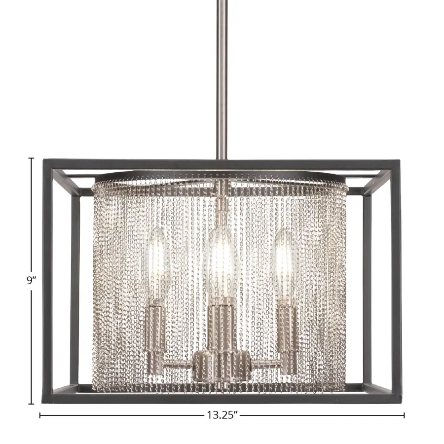 Cadina 4-Light Stem Hung Pendant in Matte Black & Brushed Nickel - Image 2