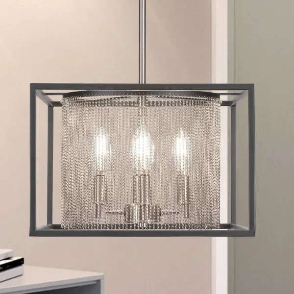 Cadina 4-Light Stem Hung Pendant in Matte Black & Brushed Nickel - Image 3