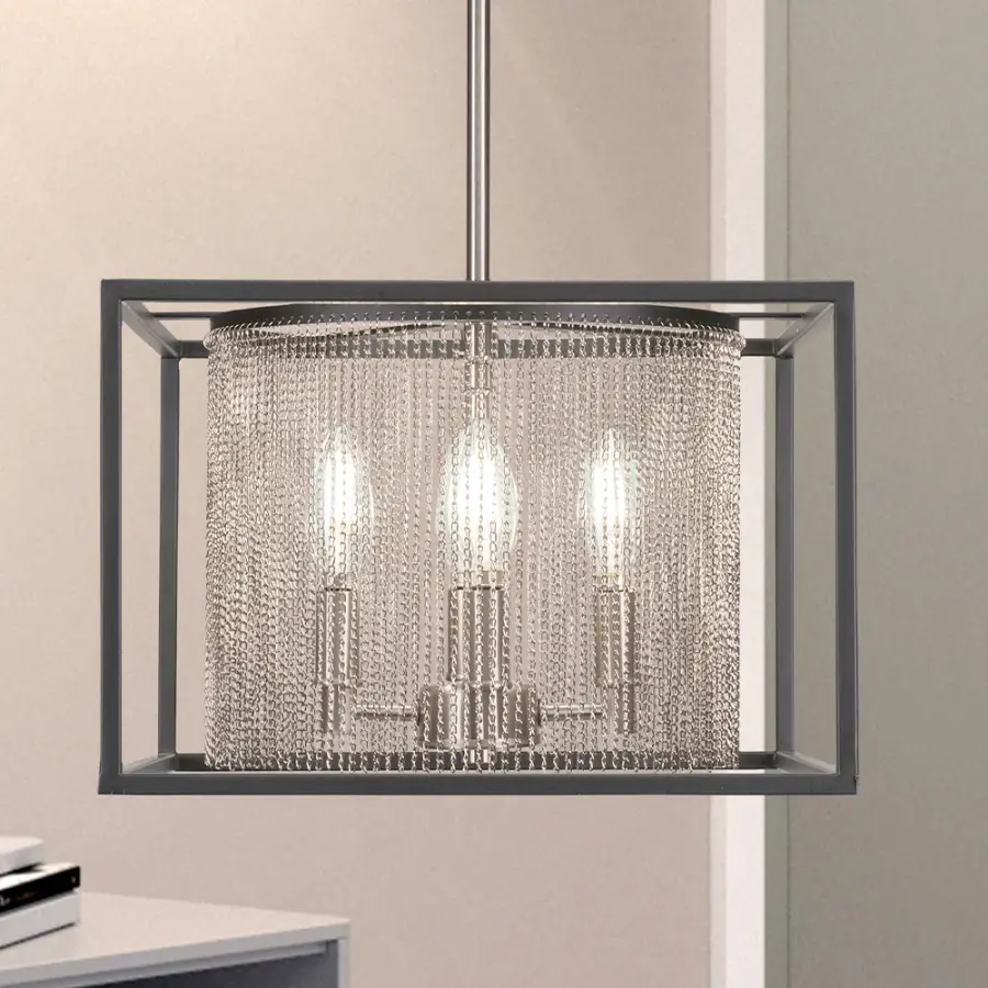 Cadina 4-Light Stem Hung Pendant in Matte Black & Brushed Nickel - Image 3