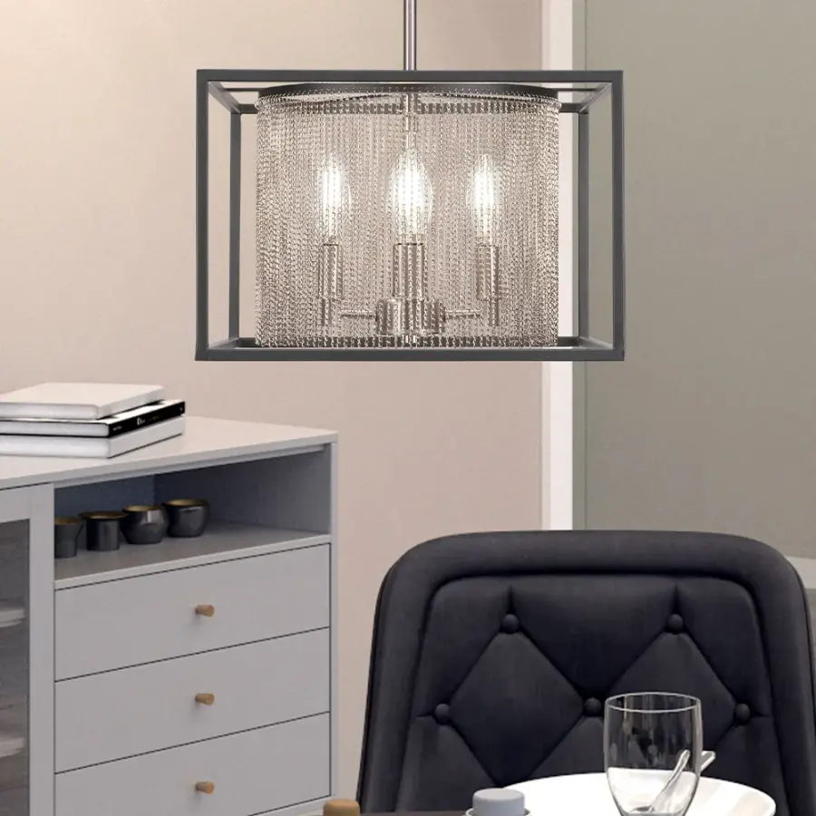 Cadina 4-Light Stem Hung Pendant in Matte Black & Brushed Nickel - Image 4