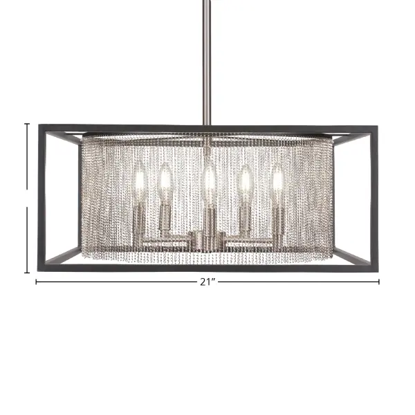 Cadina 5-Light Uplight Chandelier in Matte Black & Brushed Nickel - Image 2