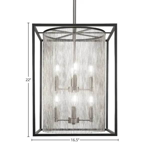 Cadina 5-Light Uplight Chandelier in Matte Black & Brushed Nickel - Image 2