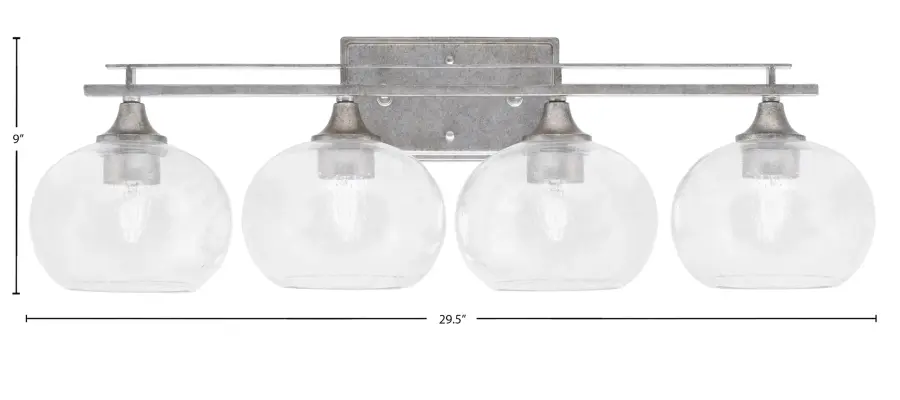Uptowne 4 Light Bath Bar with Clear Bubble Glass - Image 2