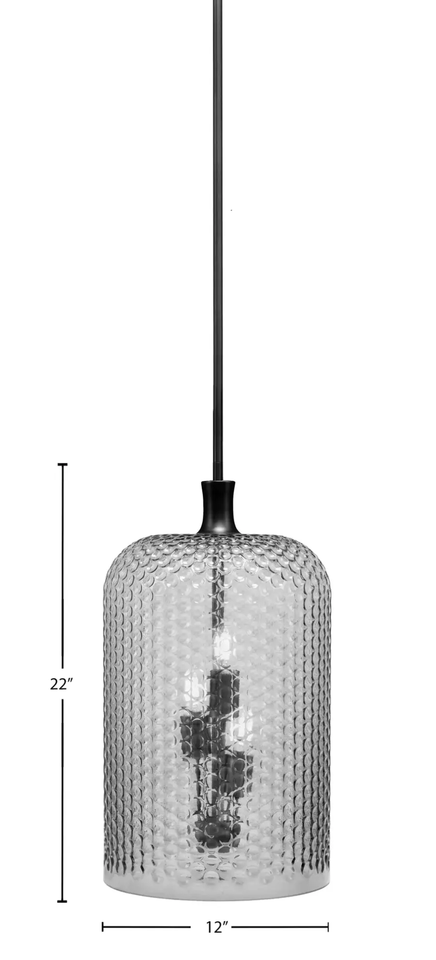 Toltec Lighting 3-Light Cluster Stem Pendant with Smoke Textured Glass - Image 2