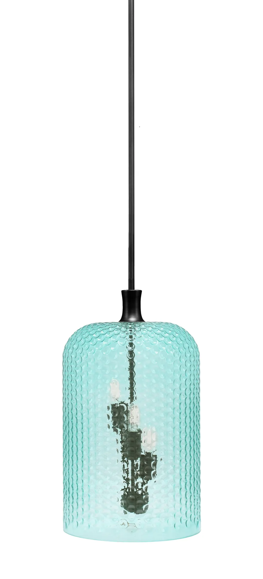 Toltec Lighting 3-Light Cluster Stem Pendant with Turquoise Glass