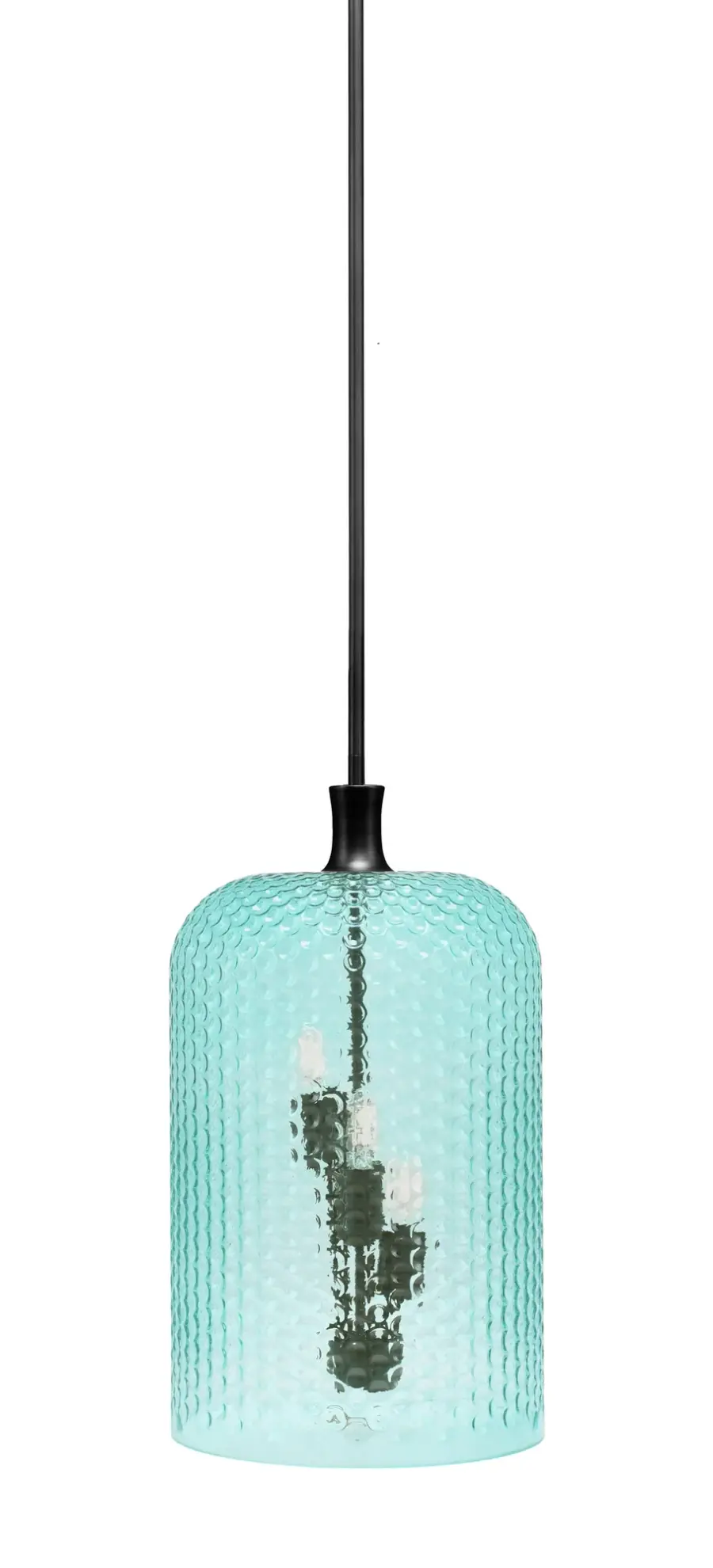 Toltec Lighting 3-Light Cluster Stem Pendant with Turquoise Glass - Image 1