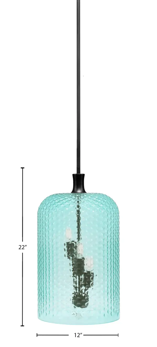 Toltec Lighting 3-Light Cluster Stem Pendant with Turquoise Glass - Image 2